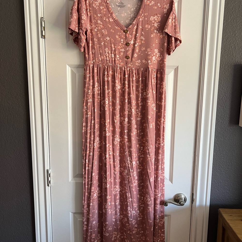 Sonoma Dusty Rose Floral Maxi Dress